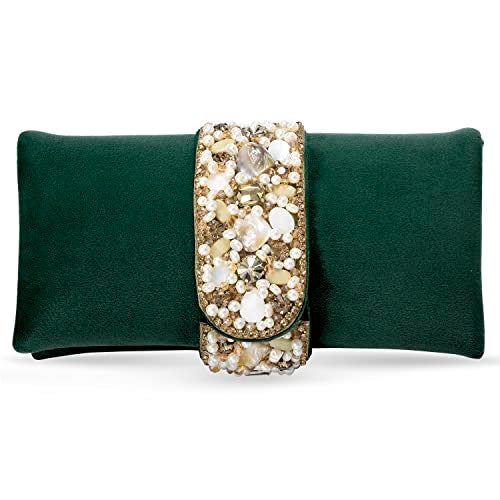 Peora Green Clutch Purses for Women Handmade Evening Sling Handbag Stylish Bridal Fashion Clutch Bag for Girls (C01GRN) - Image 1