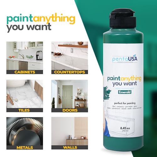 PENTAUSA All in One Paint - Emerald Waterproof Paint for Bathroom, Tub, Tile, Sink, Kitchen Cabinets, Countertops, Wet Surface, 8.45oz - Image 3