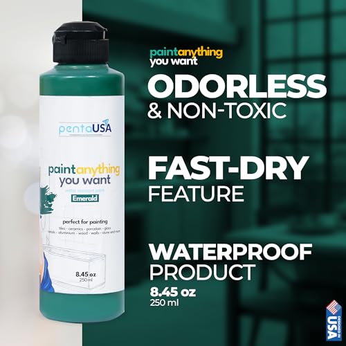 PENTAUSA All in One Paint - Emerald Waterproof Paint for Bathroom, Tub, Tile, Sink, Kitchen Cabinets, Countertops, Wet Surface, 8.45oz - Image 5