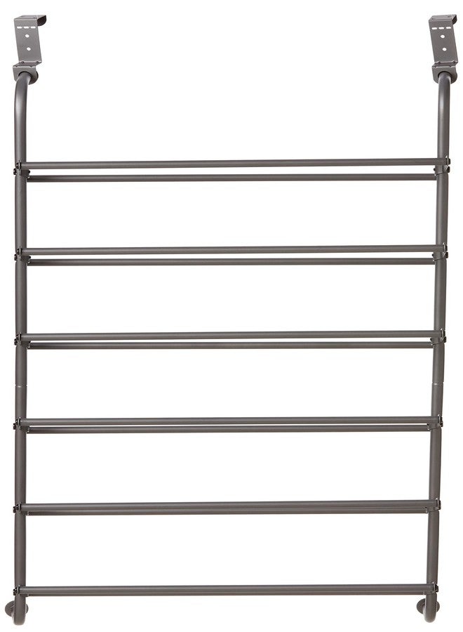 Whitmor 18 Pair Over The Door Shoe Organizer, 6 Tier Heavy Duty Metal Shoe Organizer for Closet, Hanging Shoe Rack for Closet Organizer & Storage, 42" L x 22.7" W x 7.5" H, Gunmetal Gray - Image 2