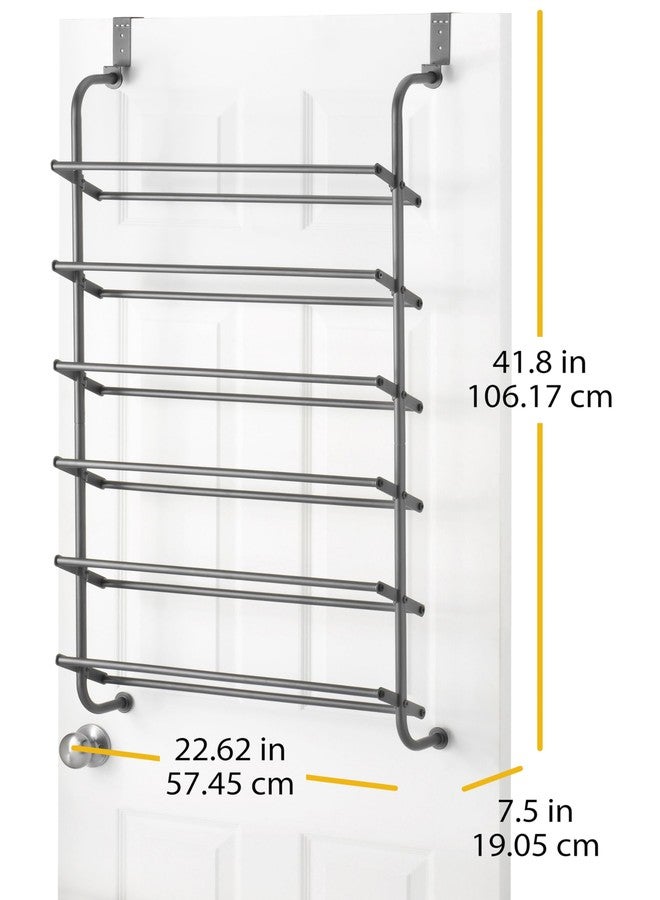 Whitmor 18 Pair Over The Door Shoe Organizer, 6 Tier Heavy Duty Metal Shoe Organizer for Closet, Hanging Shoe Rack for Closet Organizer & Storage, 42" L x 22.7" W x 7.5" H, Gunmetal Gray - Image 3