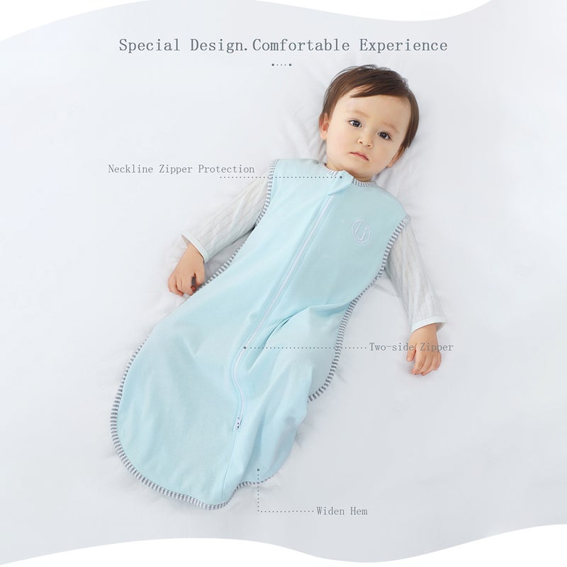 Insular SU3006 Cotton Sleeping Bag for Kids Wearable Blanket for Baby Toddler Sleeping Bag with Zippers Sleeveless Breathable Unisex - Image 2