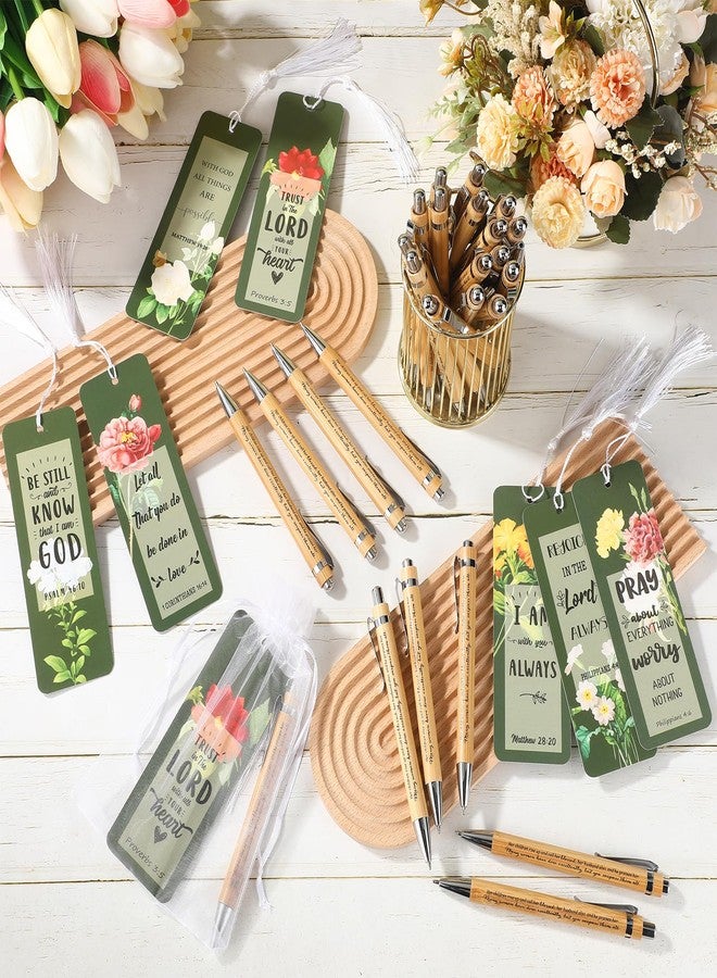 Spakon 35 Sets Mother's Day Church Gifts Bible Verse Bookmarks Inspirational Bamboo Pens Gift Bags Mom Christian Gifts Bulk Religious Mothers Day Party Favors - Image 5