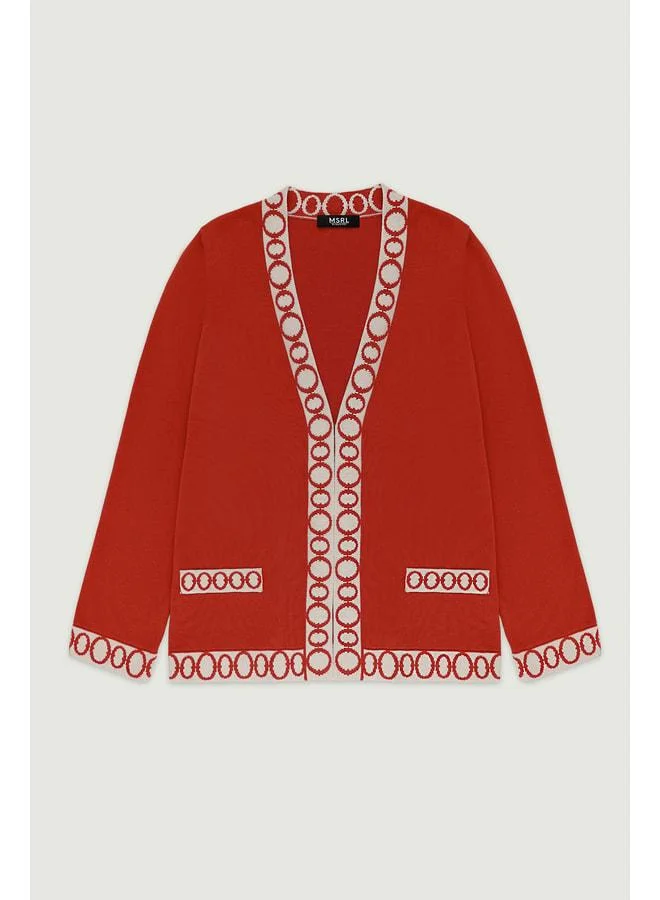 Mısırlı 1951 Women’s Cardigan with Kiremit Stone Geometric Motif