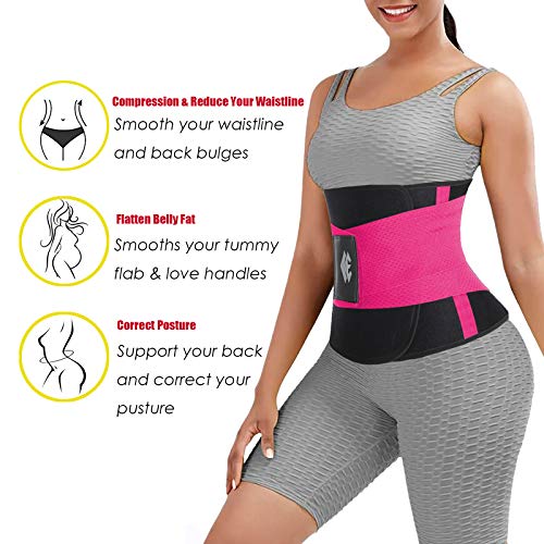 ChongErfei Waist Trainer for Women - Waist Trainer - Waist Trimmer Tummy Control Body Shaper(Hot Pink,Large) - Image 4