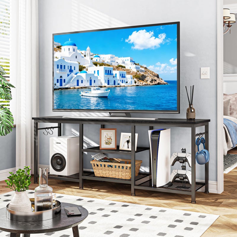 YGEOMER 55 Inch TV Stand for Bedroom, Entertainment Center for Living Room, Black - Image 5