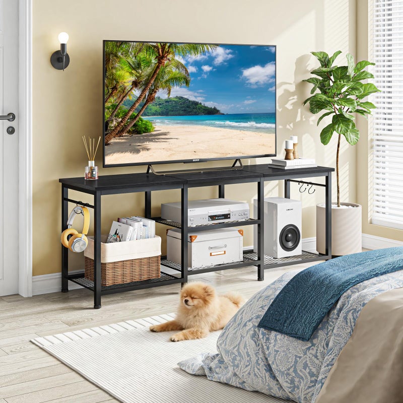 YGEOMER 55 Inch TV Stand for Bedroom, Entertainment Center for Living Room, Black - Image 4