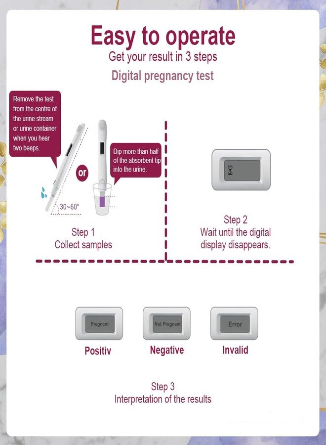 مجموعة اختبار الحمل الرقمي المبكر AnTester 2X + 4 شرائط اختبار هرمون الحمل hCG بتركيز 10 ملي وحدة دولية/مل، مجموعة اختبار حمل منزلي للنساء بنتائج سهلة القراءة - Image 4