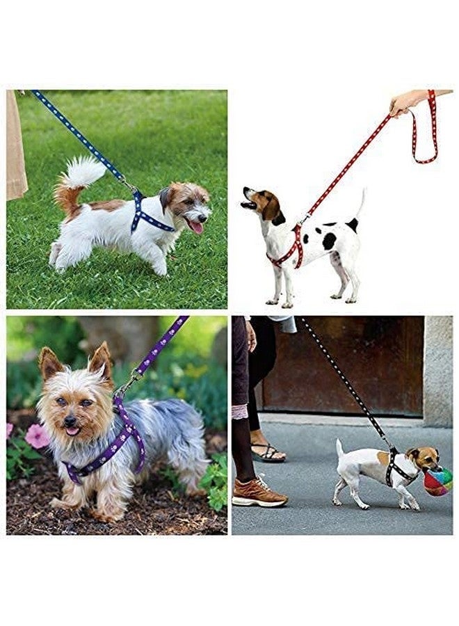 Dog Paw Print Adjustable Harness Leash And Collar Set For Small Dogs And Puppies (Color As Per Availability) - Image 3