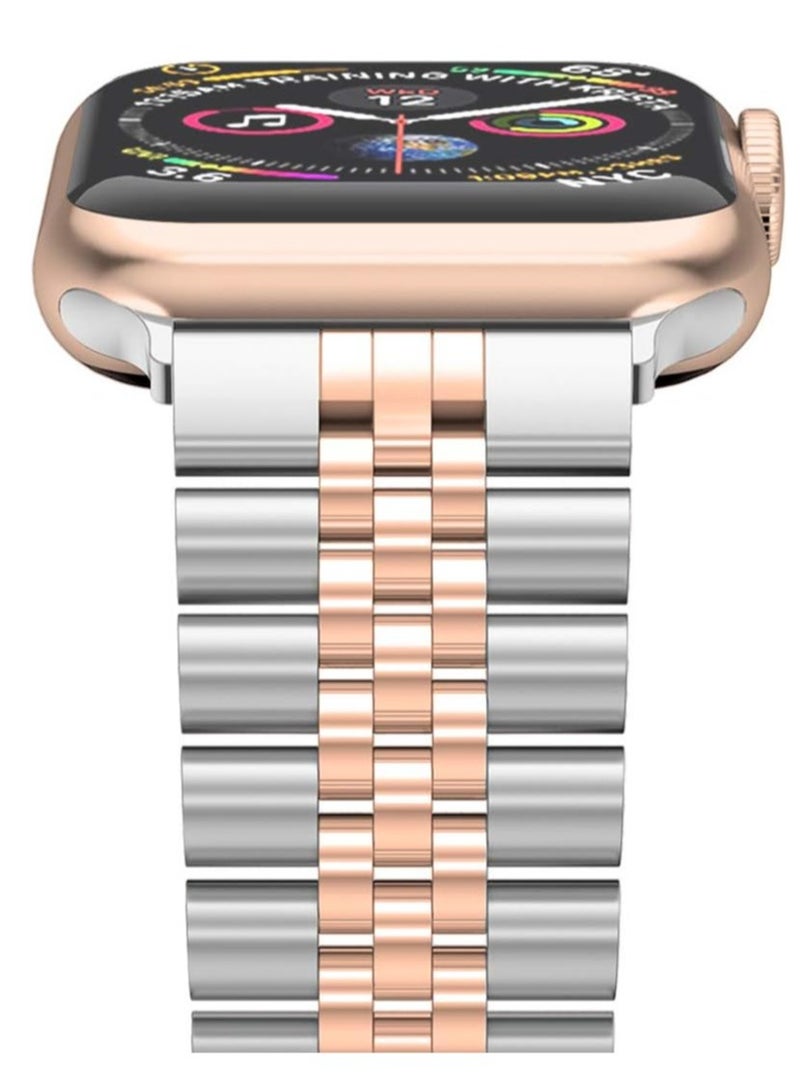 ELTRAZONE Compatible with Apple Watch Band 41mm 40mm 38mm, Stainless Steel Heavy Band with Butterfly Folding Clasp Link Bracelet for iWatch Series8/7/6/ SE Series 5/4/3/Men Women, - Image 3