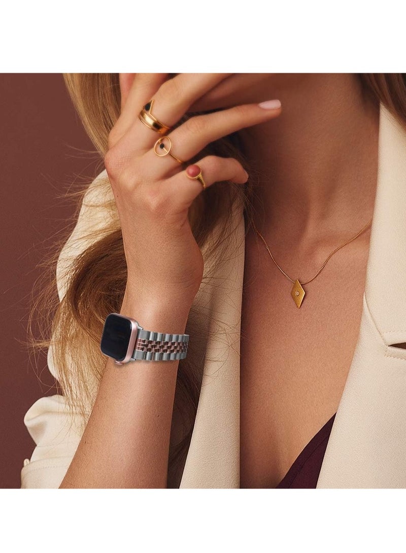 ELTRAZONE Compatible with Apple Watch Band 41mm 40mm 38mm, Stainless Steel Heavy Band with Butterfly Folding Clasp Link Bracelet for iWatch Series8/7/6/ SE Series 5/4/3/Men Women, - Image 5