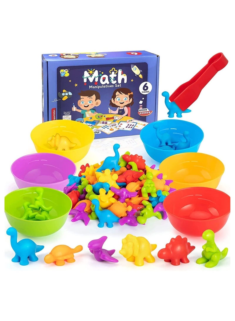 Zikra Dinosaur Counting Game Montessori Sorting Toys Preschool Educational Activity Early Learning Toy Set Color Classification Game  Matching Dinosaurs Kit Educational Toys for 3 4 5 Years Old - Image 1