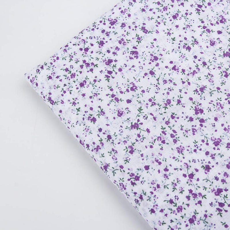 Antetek 7Pcs 20" x 20" Cotton Fabric DIY Making Supplies Quilting Patchwork Fabric Fat Quarter Bundles DIY for Quilting Cotton Patchwork Cushions (Purple, 20" x 20") - Image 3