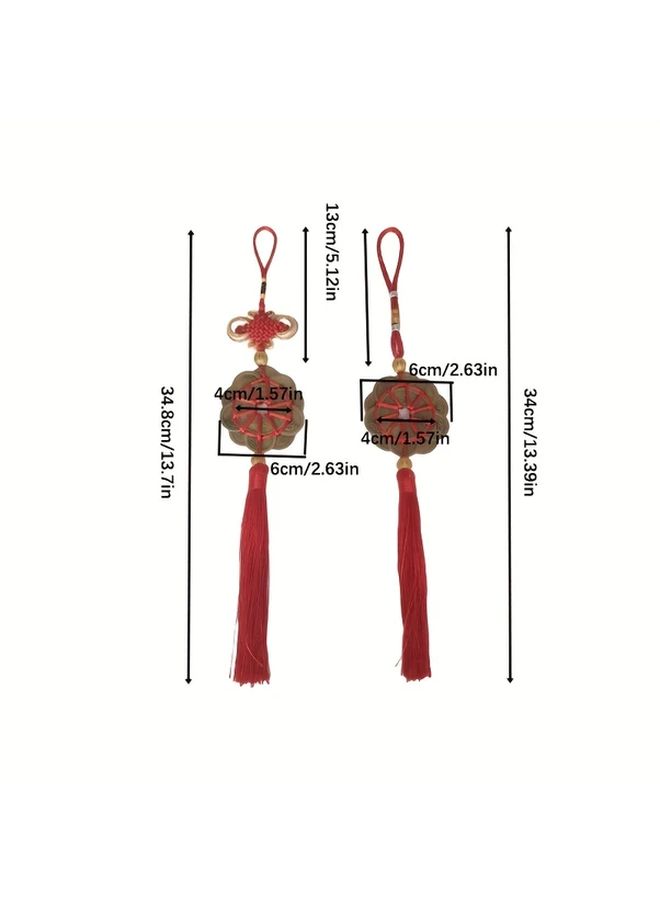 Wealth Knot Chinese Feng Shui Ornament Metal Hanging Decoration For Home Car Office - Image 2