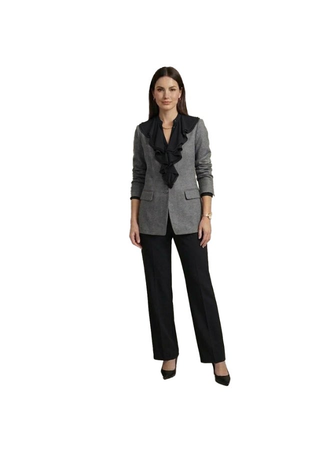 Smoky Egypt Elegant Lady Solid Blazer-Gray - Image 2