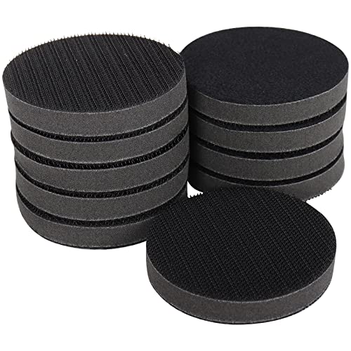 NuoDunco 3 Inch (75mm) Soft Foam Interface Sponge Pad 10 Pack 3" Hook and Loop Replacement Orbital Sander Pad for 3 Inch Random Orbital Sander Car Auto Body Sanding Discs Backing Cushion Pads - Image 1