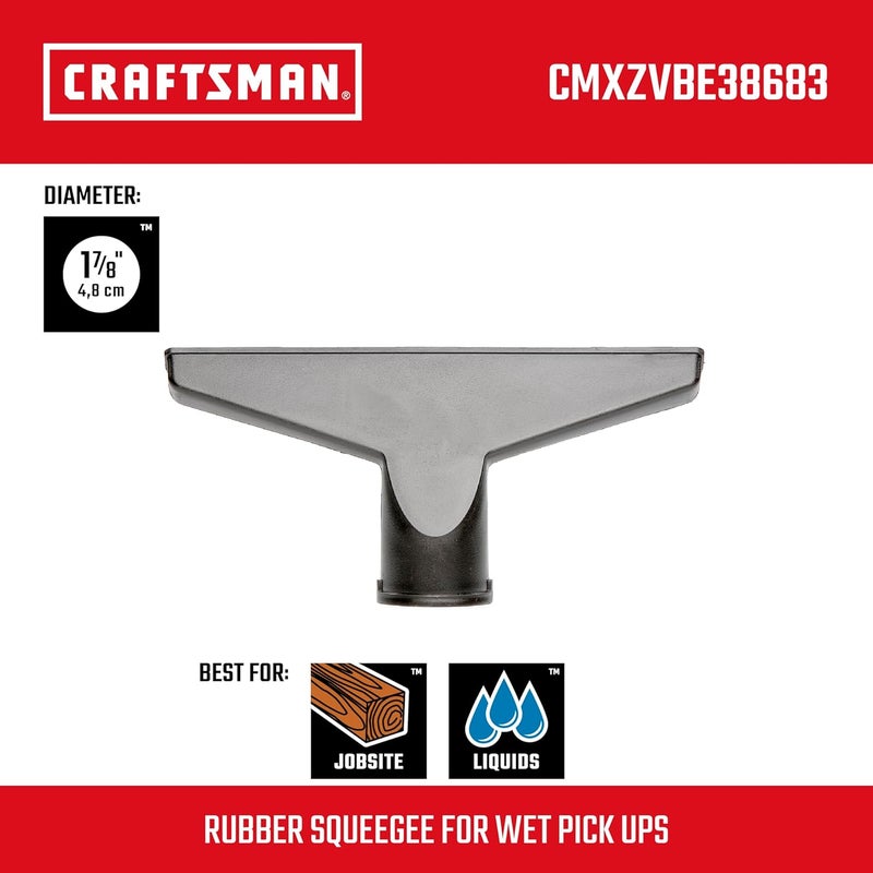 كرافتس مان فوهة شفط رطبة من CRAFTSMAN، رقم المنتج: CMXZVBE38683، بقطر 1-7/8 بوصة، مناسبة للأجهزة الشفط الرطبة والجافة من الدرجة الصناعية، مثالية لتنظيف الأوساخ الكبيرة والرطبة؛ تناسب الأنابيب بقطر 1-7/8 بوصة. - Image 2