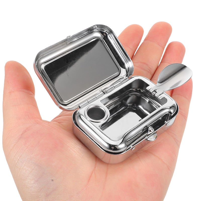 Portable Metal Ashtray with Lid Windproof Orange Design for Outdoor Car Office Travel - Image 5