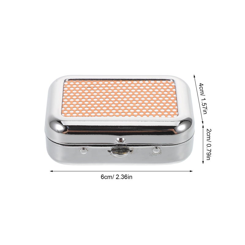 Portable Metal Ashtray with Lid Windproof Orange Design for Outdoor Car Office Travel - Image 3