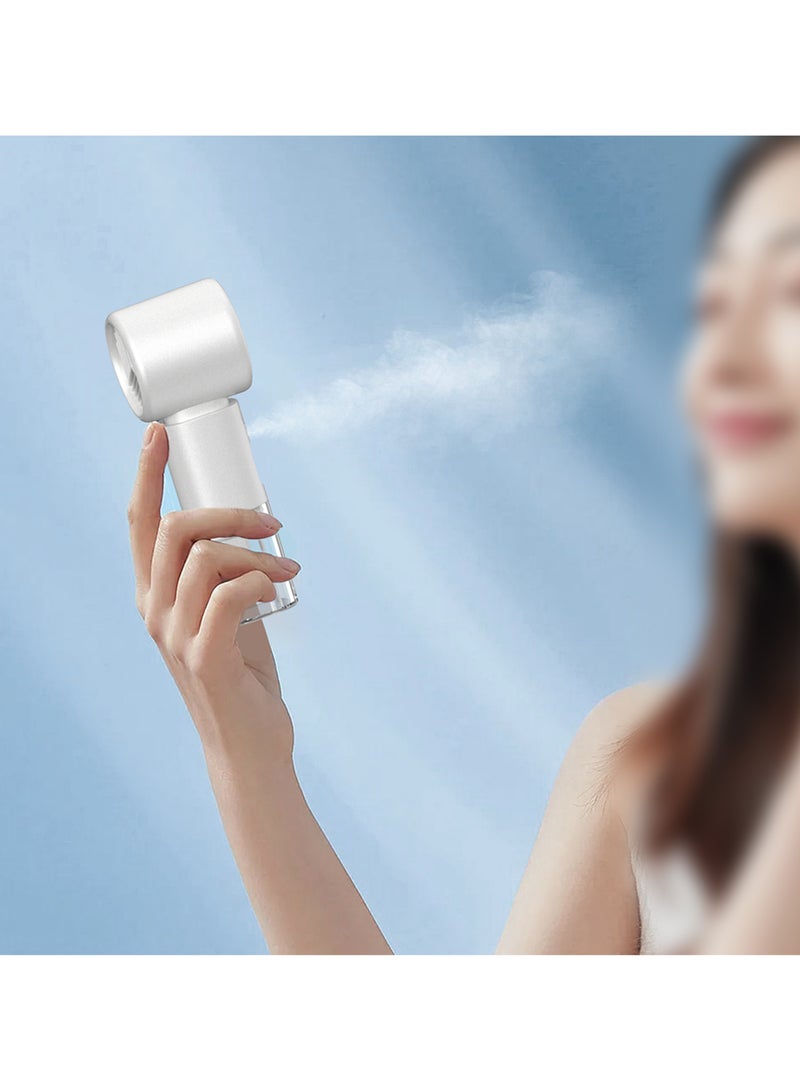 بورودو مروحة صغيرة ومرطبة من لايف ستايل كول آند هايدريت، سعة بطارية 2000 مللي أمبير/ساعة / مروحة محمولة / مروحة تبريد يدوية / شاشة رقمية LED / وظيفة مزدوجة - أبيض - Image 2