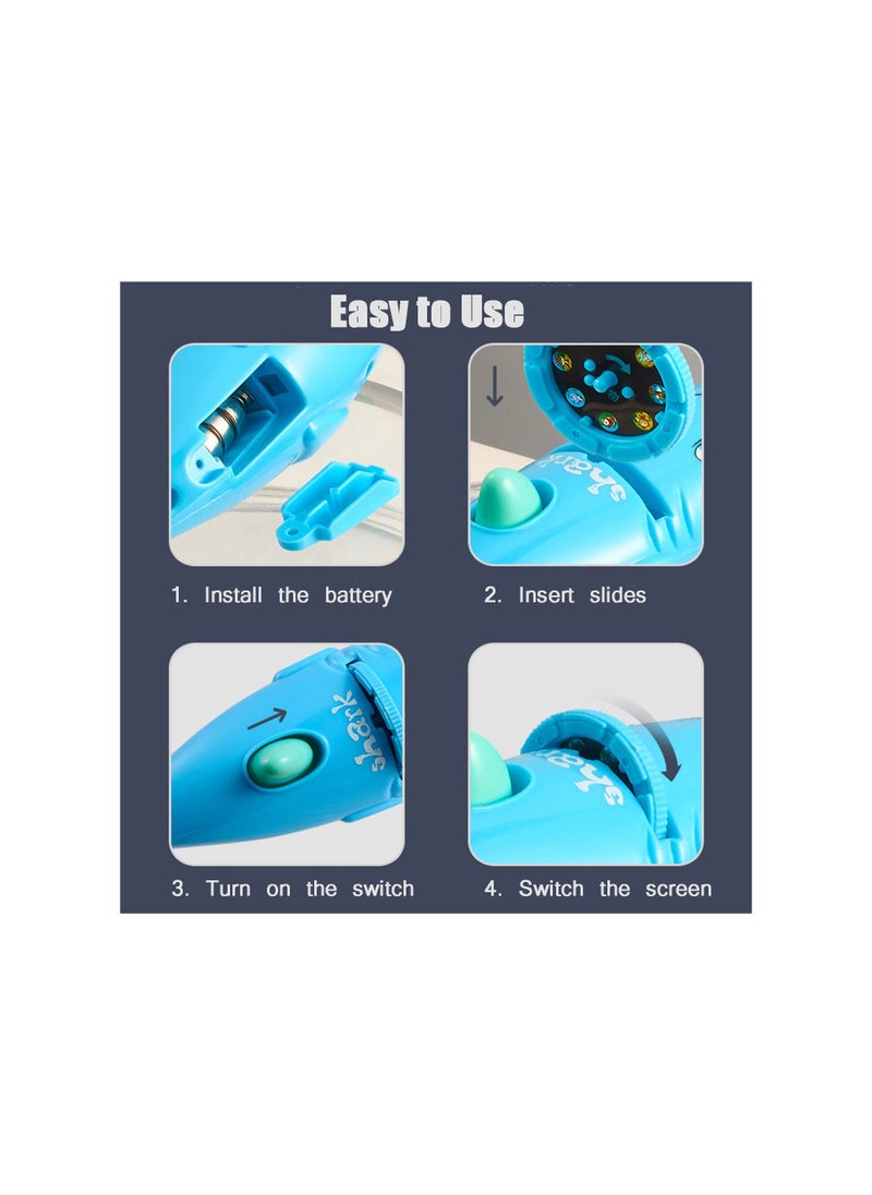 SYOSI Shark Torch & Projector, Children's Luminous Projection with 16 Cards, Educational Toys for Boys Girls, Shark Gifts Games for Kids, Sea Creatures Toys for Children Age 3 4 5 6 7 Year Old (Blue)  - Image 4