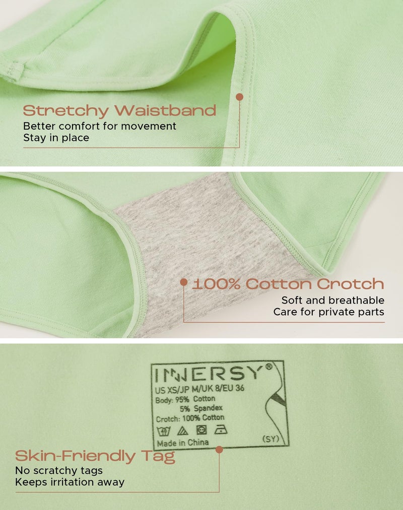 INNERSY Womens Underwear Cotton Hipster Panties Regular & Plus Size 6-Pack(XX-Large,Bright Basics) - Image 5