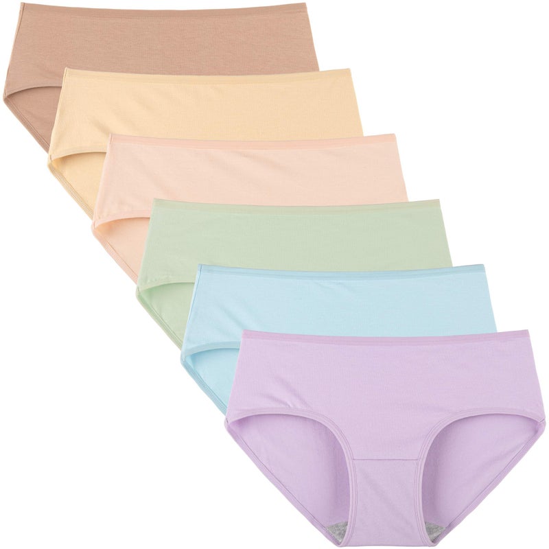 INNERSY Womens Underwear Cotton Hipster Panties Regular & Plus Size 6-Pack(XX-Large,Bright Basics) - Image 1