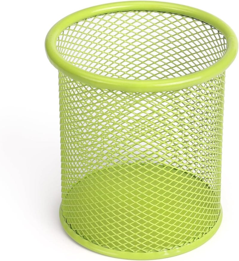 AL FAKHAMA Wire Mesh Pen Holder Cup | Desk Pencil Cup Organizer for Office, Home & School (Green) - Image 1