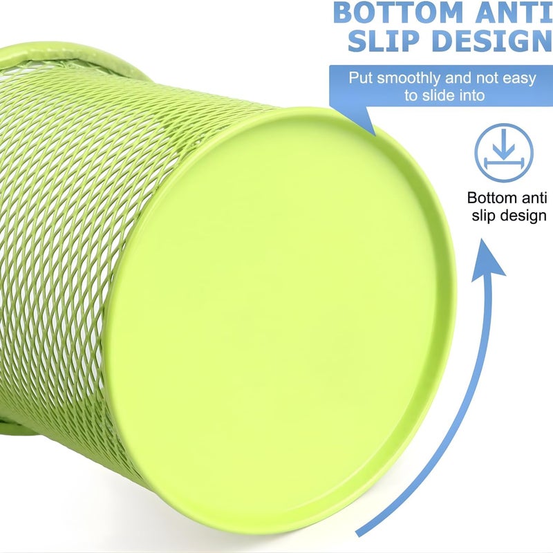 AL FAKHAMA Wire Mesh Pen Holder Cup | Desk Pencil Cup Organizer for Office, Home & School (Green) - Image 4