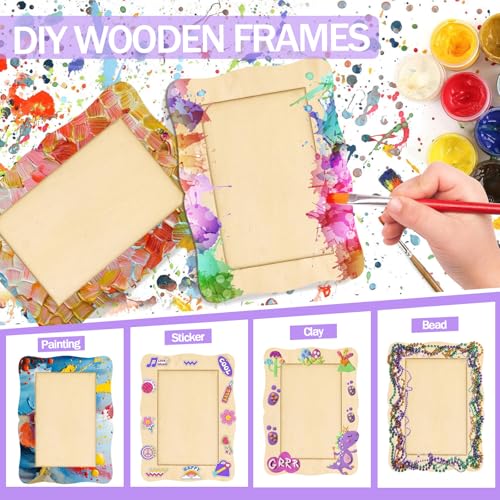 RYKOMO 20 Pack Wooden Picture Frames for Crafts, 4 x 6 Inch DIY Wood Picture Frames Unfinished Photo Frame for Valentine's Day Gift Birthday Party Wood Decor, Father's Day, Mother's Day Gift(Wave Shape) - Image 4