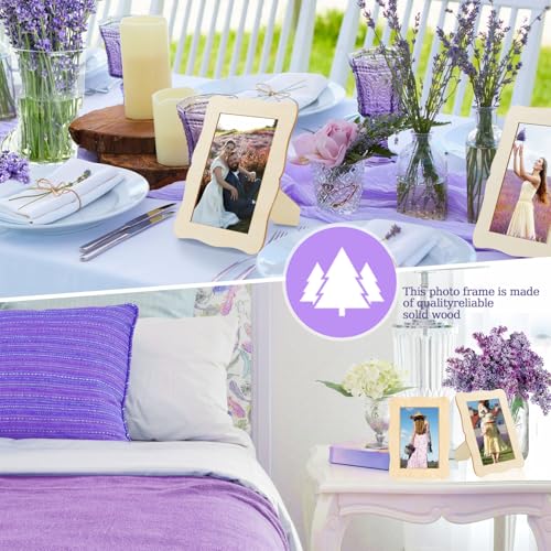 RYKOMO 20 Pack Wooden Picture Frames for Crafts, 4 x 6 Inch DIY Wood Picture Frames Unfinished Photo Frame for Valentine's Day Gift Birthday Party Wood Decor, Father's Day, Mother's Day Gift(Wave Shape) - Image 5