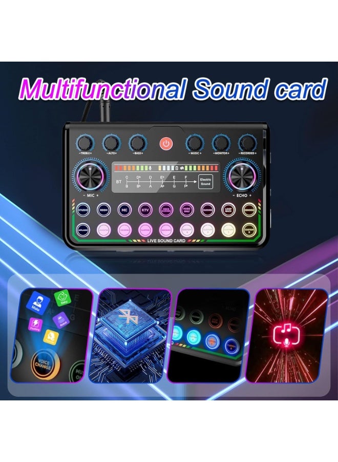 حزمة معدات البودكاست، واجهة صوتية كاملة مع ميكروفون مكثف للهواتف الذكية والكمبيوتر، بطاقة صوت حية قابلة للتوصيل والتشغيل، مثالية للبث، والغناء، ويوتيوب، والألعاب - Image 4