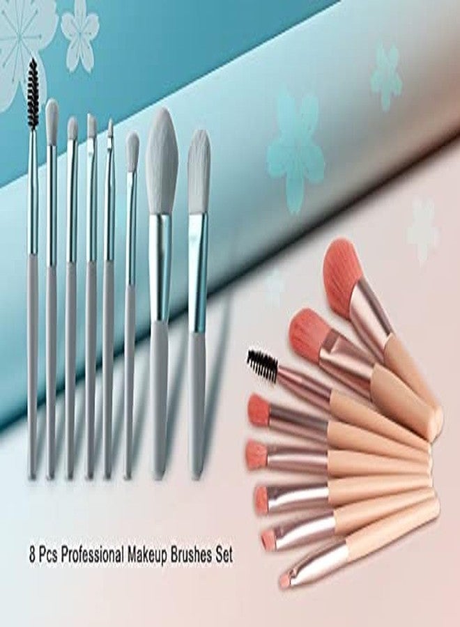 GOMNIK 8Pcs Mini Makeup Brushes Set | Foundation, Blush, Eyeshadow, Eyeliner, Brow & Lip | Natural Bamboo Handle Portable Cosmetic Brush Kit | Travel-Friendly Blending Tool Kit - Image 2