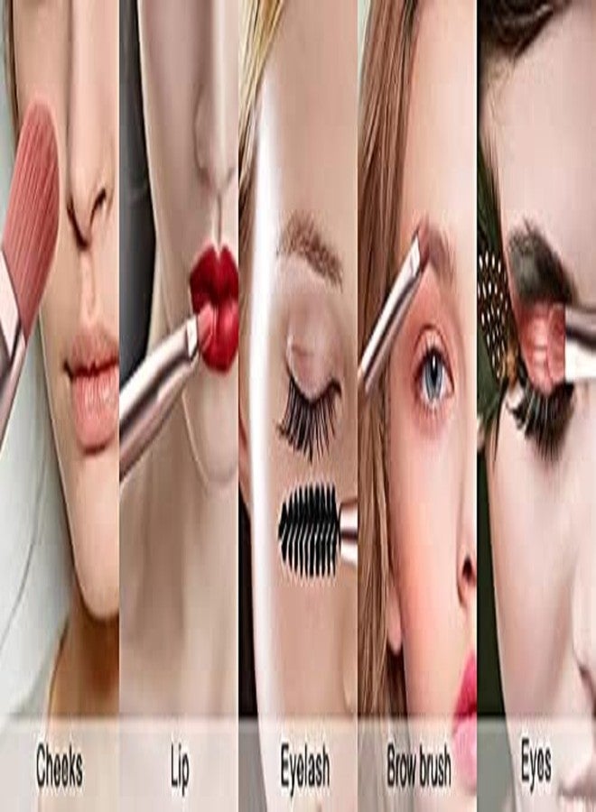 GOMNIK 8Pcs Mini Makeup Brushes Set | Foundation, Blush, Eyeshadow, Eyeliner, Brow & Lip | Natural Bamboo Handle Portable Cosmetic Brush Kit | Travel-Friendly Blending Tool Kit - Image 4