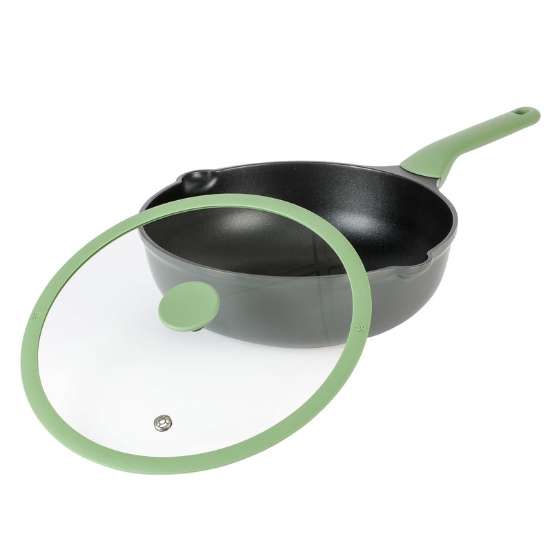 Kenmore Theodore 13 Inch Cast Aluminum SautÃ© Pan W/Lid Nonstick Interior and Induction Base - Image 1