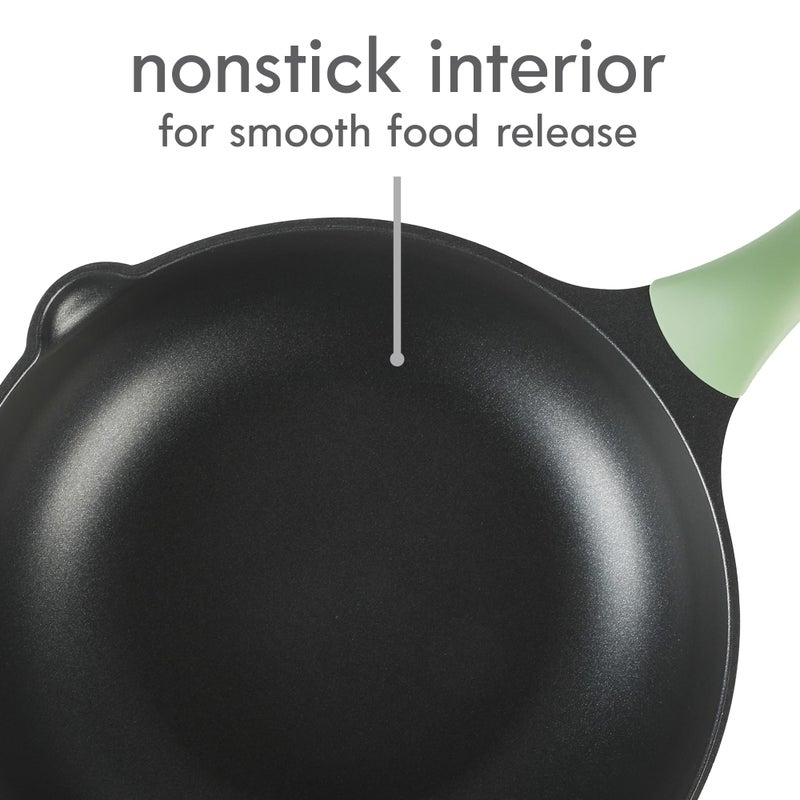 Kenmore Theodore 13 Inch Cast Aluminum SautÃ© Pan W/Lid Nonstick Interior and Induction Base - Image 5
