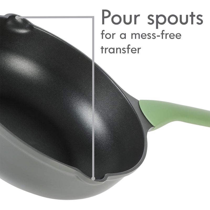 Kenmore Theodore 13 Inch Cast Aluminum SautÃ© Pan W/Lid Nonstick Interior and Induction Base - Image 4