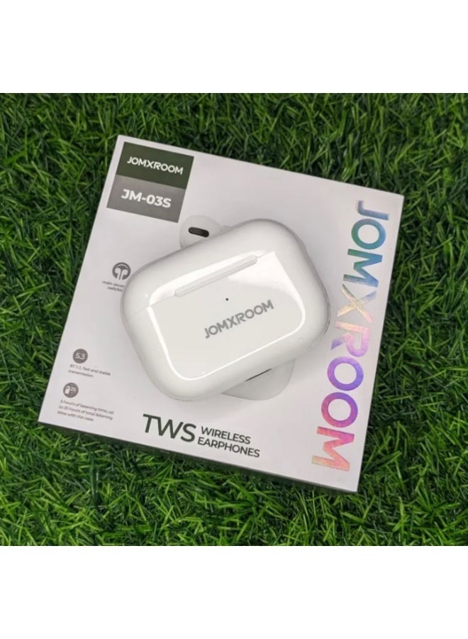 جوم روم سماعات أذن لاسلكية TWS من JOMXROOM موديل JM-03S | وقت تشغيل 5 ساعات | مكالمات بلوتوث | صوت عالي الدقة وباس قوي - Image 2