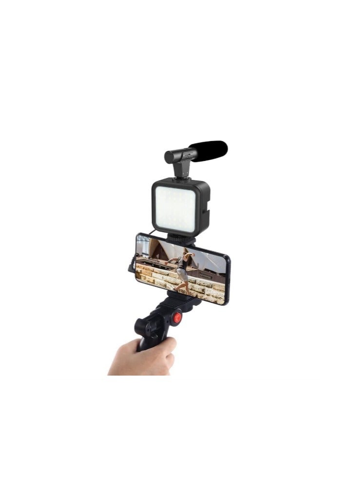 Smartphone & Camera Vlogging Studio Kit, Video Shooting Photography Suit with Microphone, LED Fill Light, Mini Tripod for Content Creators, Vloggers, and Streamers - Image 3