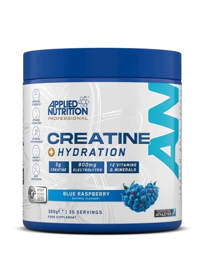 Applied Nutrition Creatine + Hydration, Support Endurance and Strength, Blue Raspberry, 360g