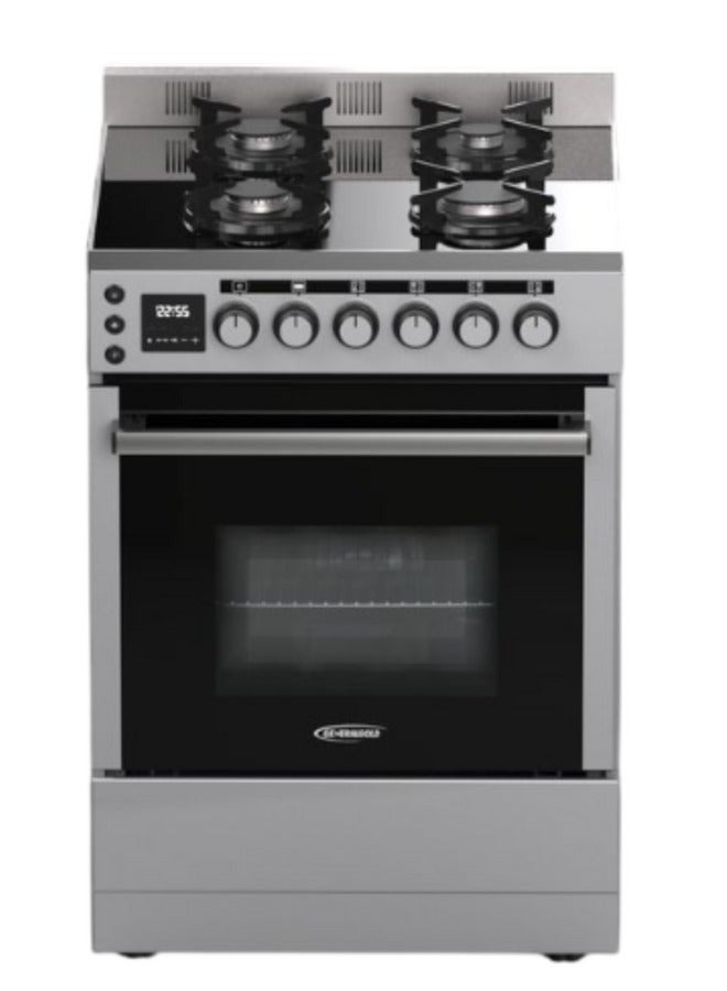 جينيرال جولد طباخ غاز جنرال جولد 60×60 سم قائم بذاته مع فرن غاز، 4 شعلات ساباف، مؤقت رقمي، باب زجاجي مزدوج، مروحة توربو، سطح زجاجي أسود، طلاء من الفولاذ المقاوم للصدأ، جاهز للعمل بالغاز المسال - Image 2