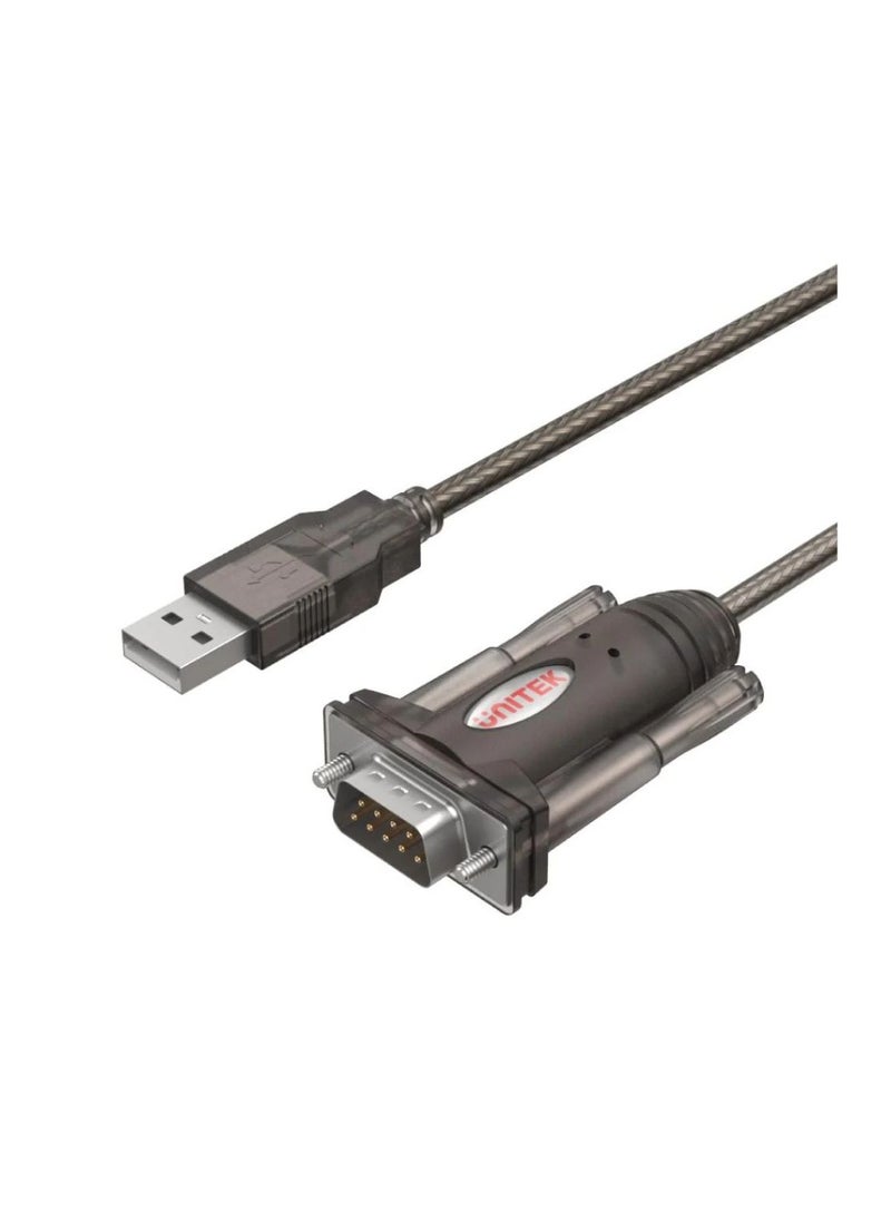 UNITEK UNITEK Y-108 USB 2.0 to RS232 Serial Adapter Cable (1.5M, DB9 Male, 3Mbps, Transparent Dark Brown)  - Image 1