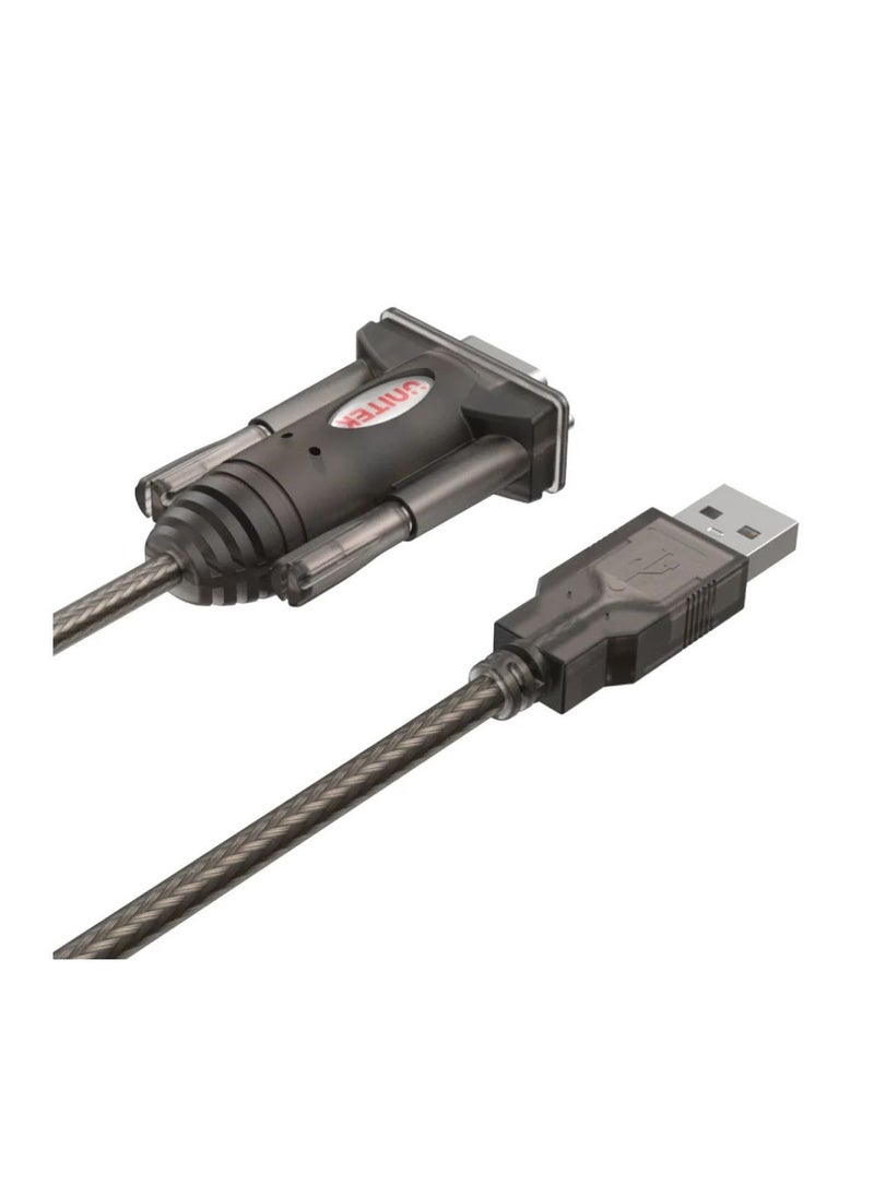 UNITEK UNITEK Y-108 USB 2.0 to RS232 Serial Adapter Cable (1.5M, DB9 Male, 3Mbps, Transparent Dark Brown)  - Image 2