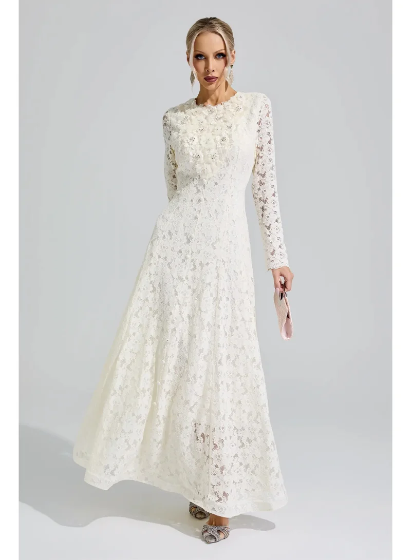 الشامل Madonna Lace Wedding Dress