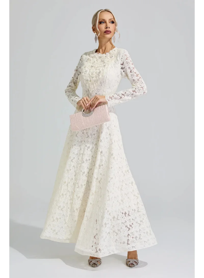 الشامل Madonna Lace Wedding Dress