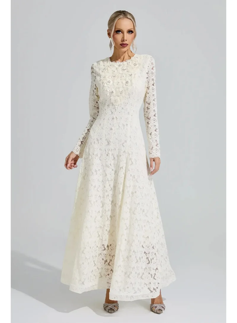 الشامل Madonna Lace Wedding Dress