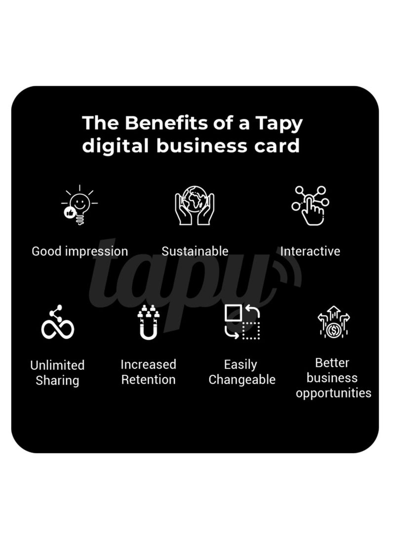 Tapy NFC Digital Business Card Premium Maple Wood Smart Card Instant Networking Contactless Technology iOS and Android Compatible Powered by Microsoft - Image 4