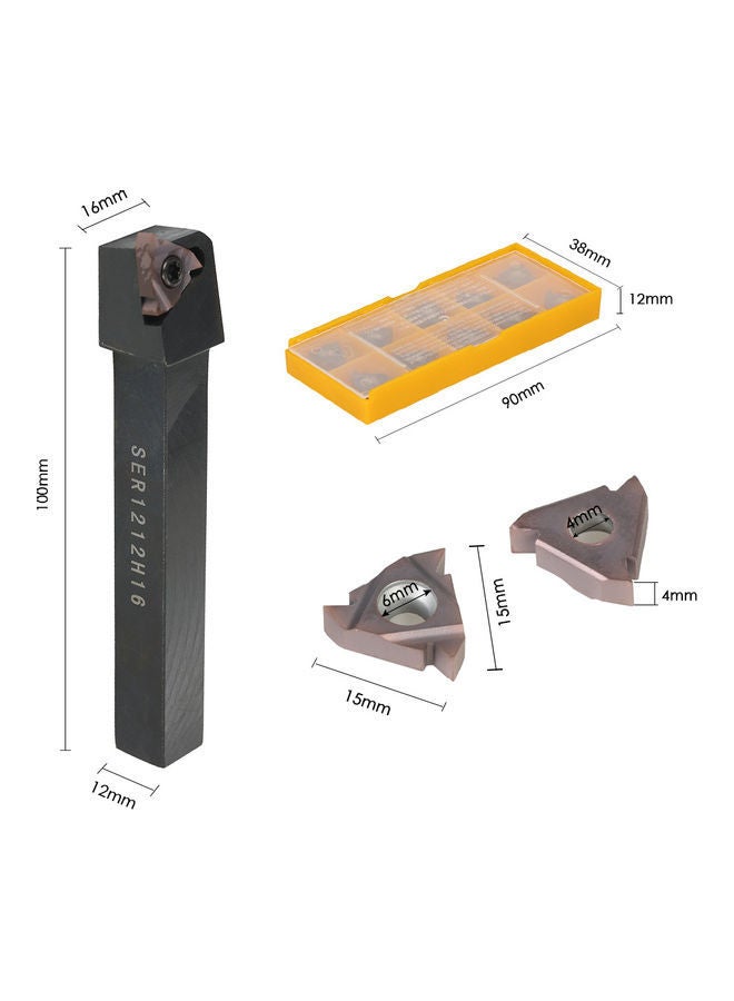 NIBEMINENT 10-Piece Lathe Threading Turning Tool Set Multicolour - Image 2