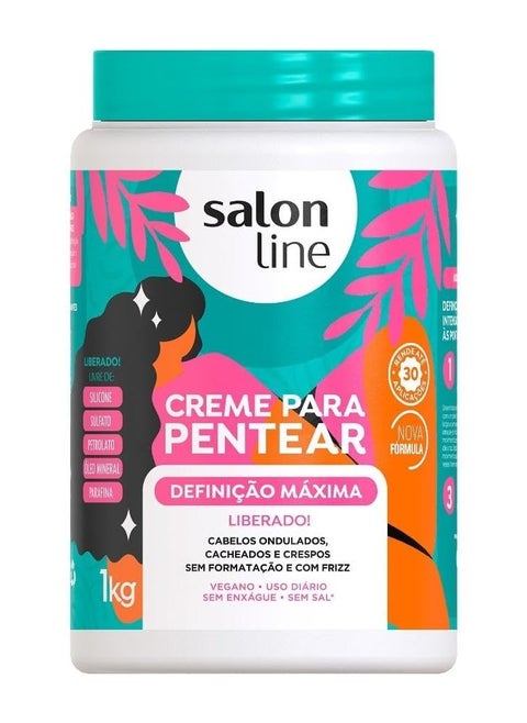 Salon Line - Linha Creme para Pentear - Definicao Maxima 1000 Gr - (Combing Cream - Maximum Definition Net 35.27 Oz)