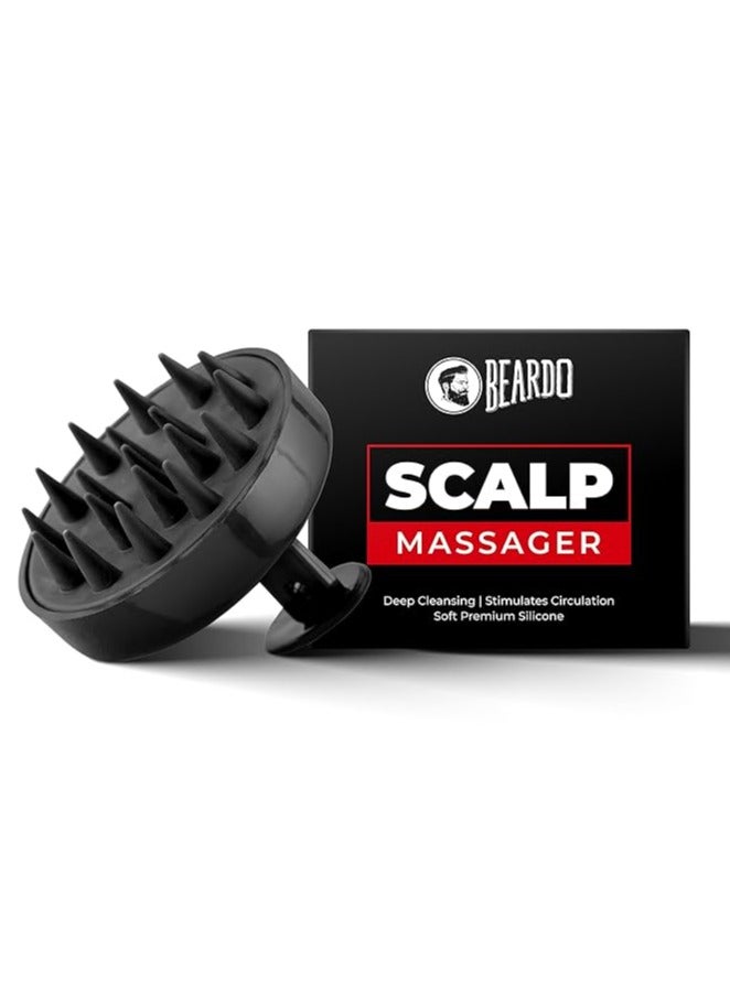 Beardo Scalp Massager for Hair with Removable Handle | Soft Silicone Bristles for Dry Massage, Oil & Shampoo - Image 1